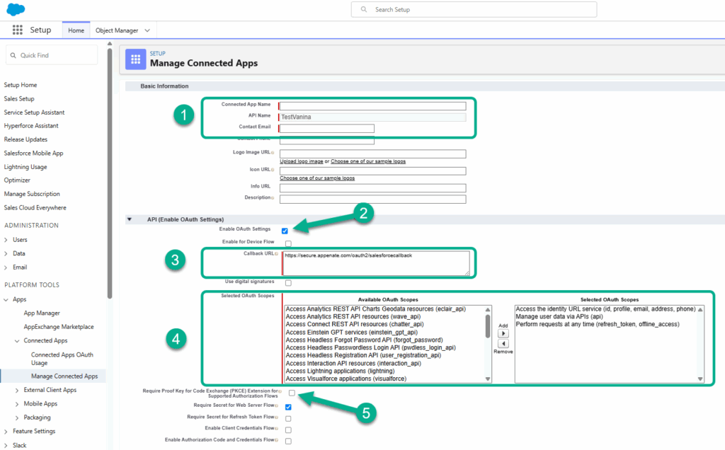 Koppelingen met andere systemen: Salesforce-verbinding configureren - schermafbeelding 4