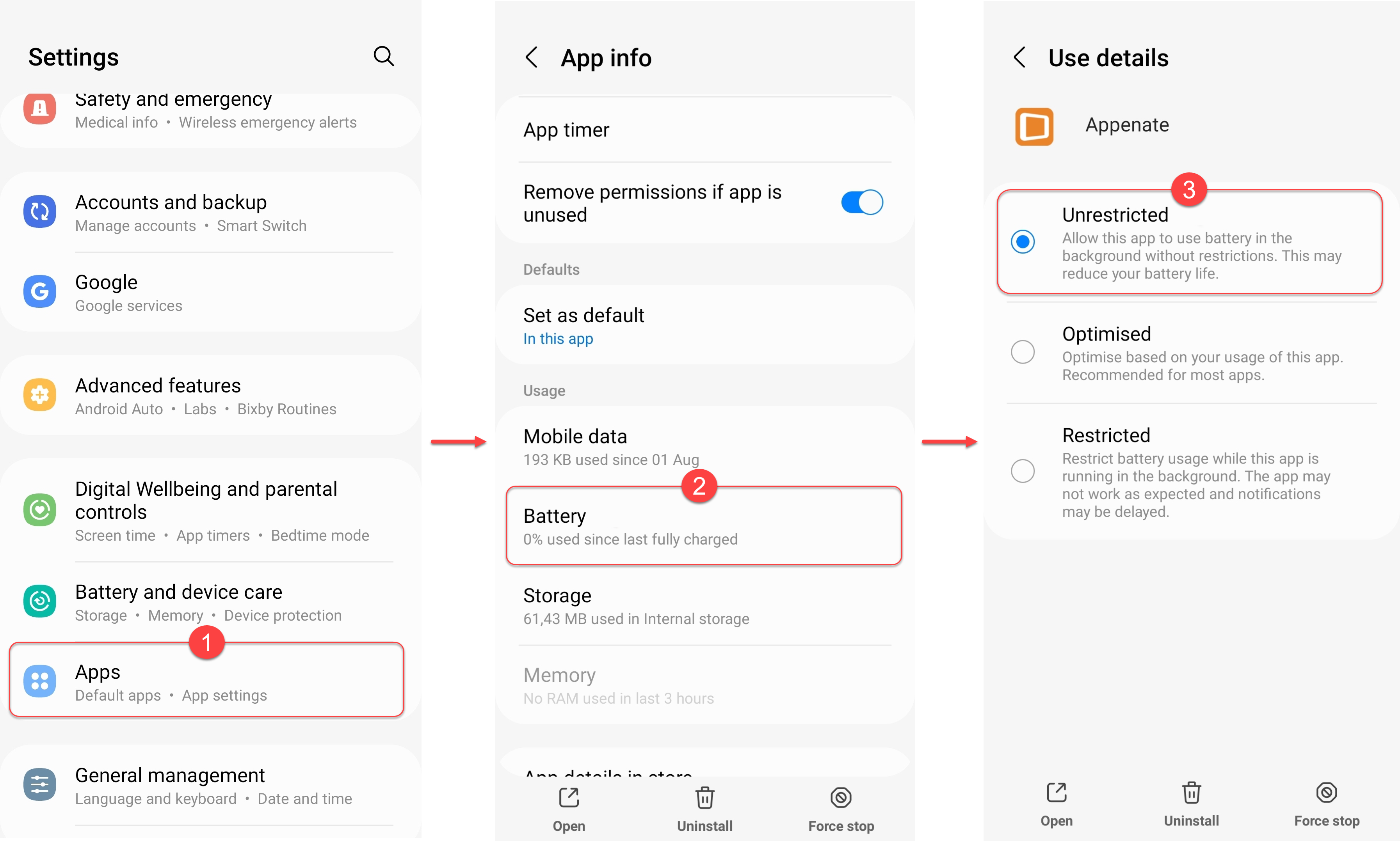 App Behavior & Field Operations: Batterijoptimalisatie uitschakelen (Android) - schermafbeelding 1