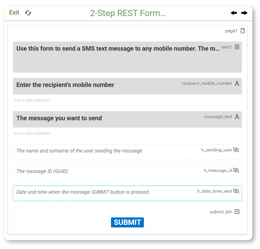 Formulier-connectoren: Formulierconnector – REST 2-stapsscenario - schermafbeelding 1