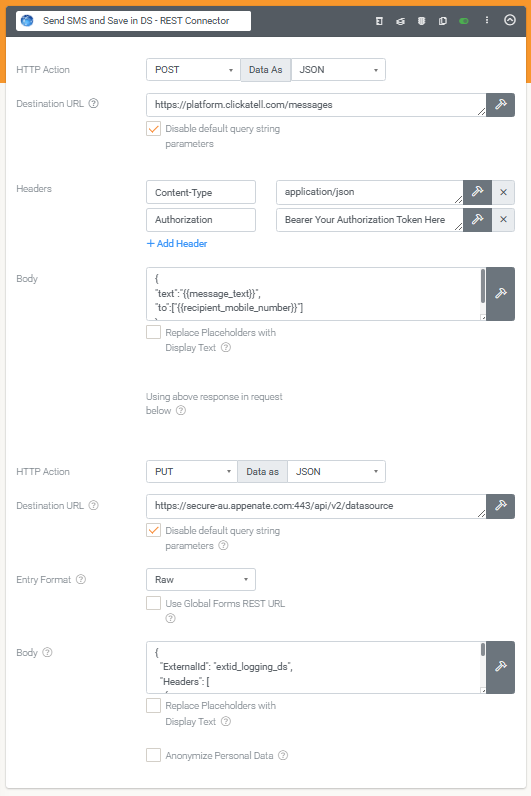 Formulier-connectoren: Formulierconnector – REST 2-stapsscenario - schermafbeelding 5