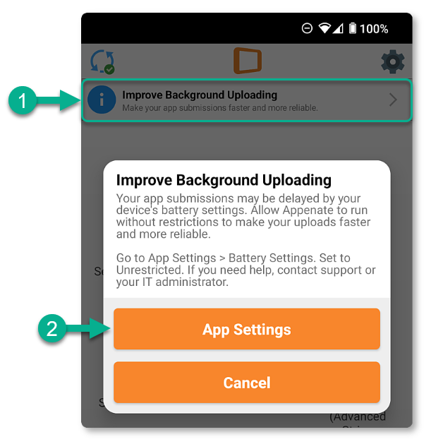 App Behavior & Field Operations: Verbeterd achtergrond uploaden - schermafbeelding 1